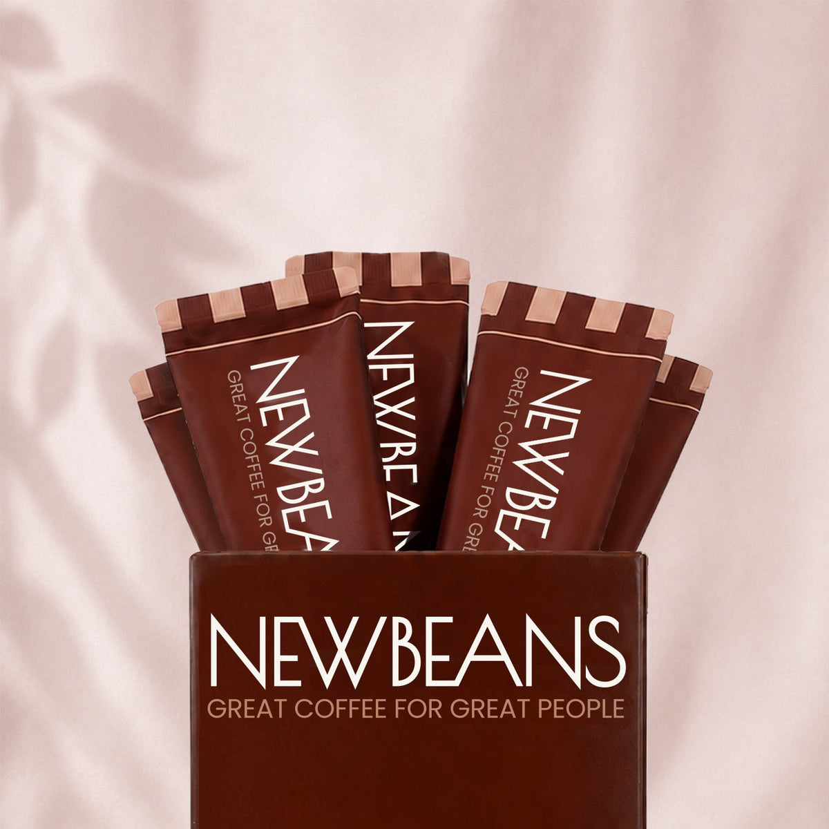Newbeans Café Latte sticks standing in the opened box