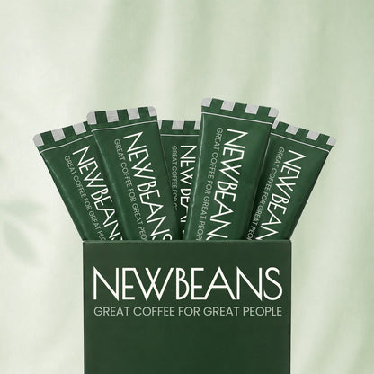 Newbeans Matcha sticks standing in the opened box